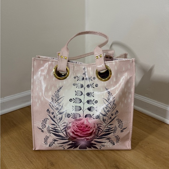 Papaya Pink Floral Tote - Picture 3 of 8